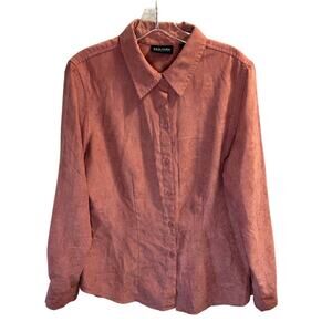 New York & Co, Dust Pink Faux Suede Button up Top, L